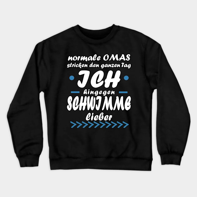 Schwimmen Oma Sport Wasser Sommer Ruhestand Rente Crewneck Sweatshirt by FindYourFavouriteDesign